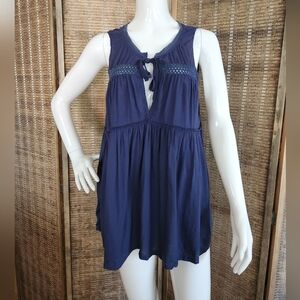 Melrose and Market Navy Babydoll Tank Sz L